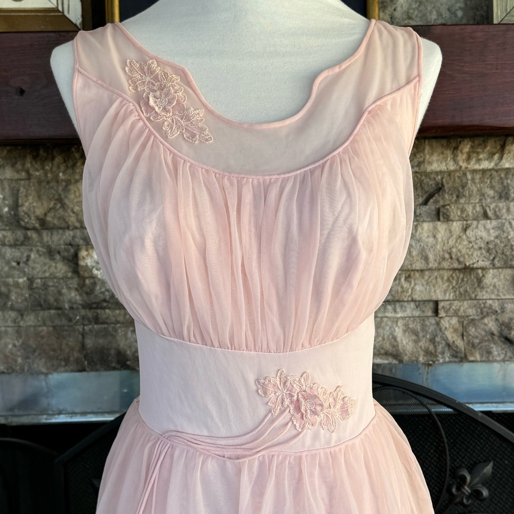 Vintage 1950s Peignor Set Chiffon Lace X Small small - Picture 15 of 15